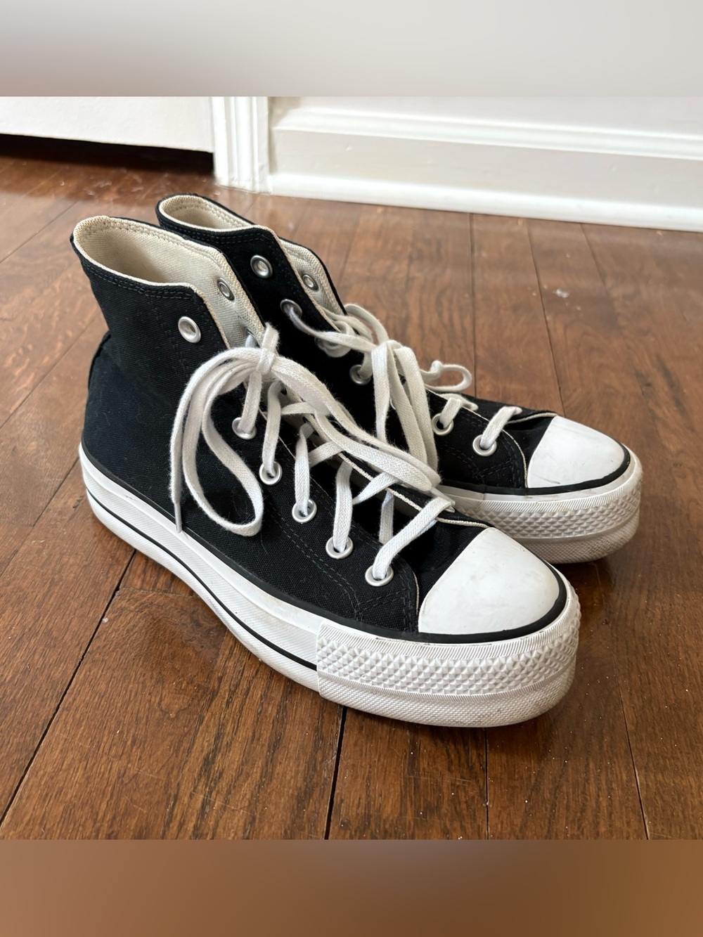 Converse Black High-Top Canvas Sneakers with White Accents
